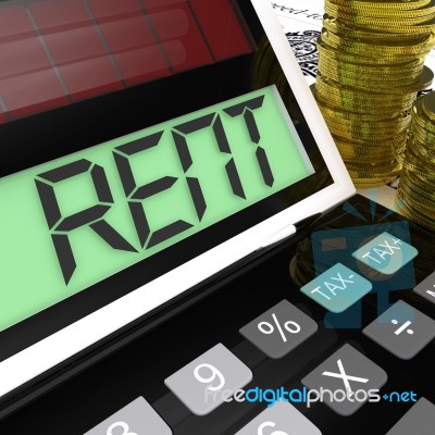 Rent Calculator Means Paying Tenancy Or Lease Costs Stock Image
