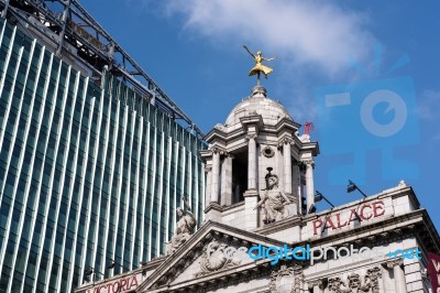 Replica Gilded Statue Of Anna Pavlova On The Cupola Of The Victo… Stock Photo