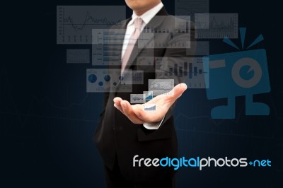 Reported Profits On Hands Stock Photo
