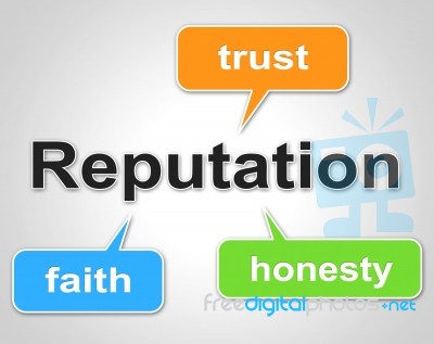 Reputation Words Shows Believe In And Faith Stock Image