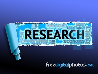 Research Word Indicates Information Investigation And Exploration Stock Image