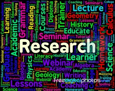 Research Word Represents Data Exploration And Information Stock Image