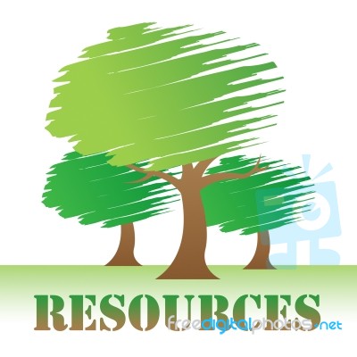 Resources Trees Means Natural Sources And Nature Stock Image