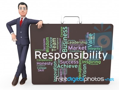 Responsibility Words Means Duty Responsibilities And Text Stock Image