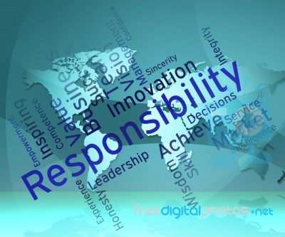 Responsibility Words Means Obligations Duties And Responsibiliti… Stock Image