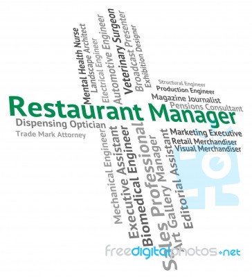 Restaurant Manager Representing Restaurants Cuisine And Hire Stock Image