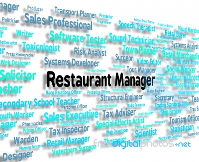 Restaurant Manager Showing Proprietor Boss And Employment Stock Image