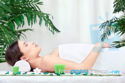 Resting After Massage Stock Photo