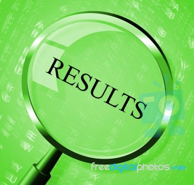 Results Magnifier Means Success Magnifying And Score Stock Image