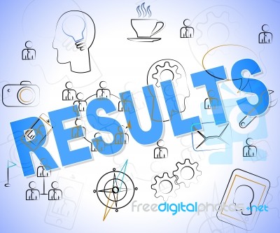 Results Word Shows Consequence Report And Score Stock Image