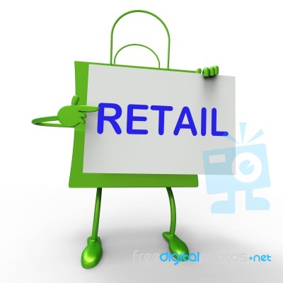 Retail Bag Shows Consumer Selling Or Sales Stock Image