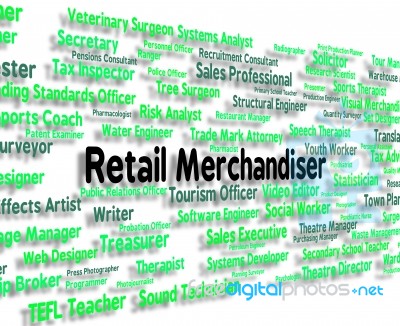 Retail Merchandiser Indicates Occupation Retailer And Commoditie… Stock Image