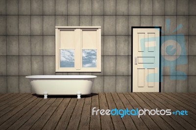 Retro Bathroom Stock Image