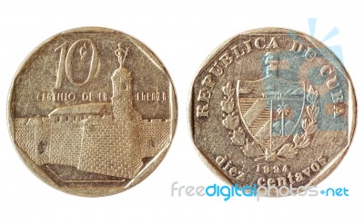 Retro Coin Of Cuba Stock Photo