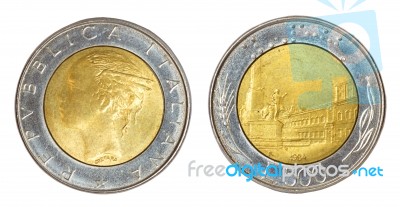 Retro Coin Of Italy Stock Photo