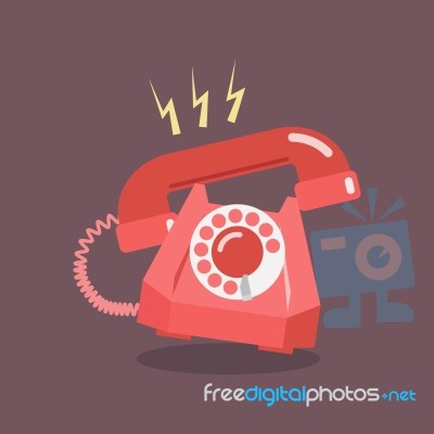 Retro Dial Telephone Are Ringing Stock Image