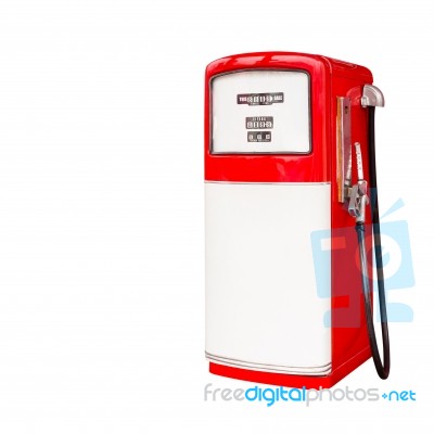 Retro Fuel Dispenser Isolated On White Stock Photo