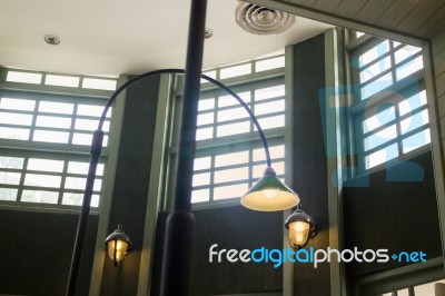Retro Lamp In Interior Vintage Room Stock Photo