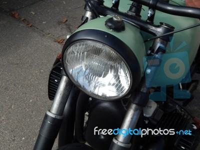 Retro Motorcycle And Bike Antique Parts And Elements  Stock Photo