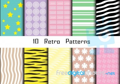 Retro Patterns Collection  For Making Wallpapers Stock Image