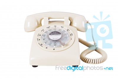 Retro Rotary Vintage Telephone On White Background Stock Photo