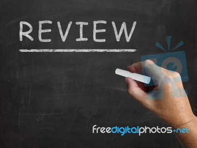 Review Blackboard Means Checking Inspecting And Evaluation Stock Image