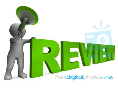 Review Character Shows Assessing Evaluating Evaluate And Reviews… Stock Image