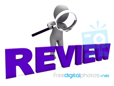 Review Character Shows Reviewing Evaluate And Reviews Stock Image