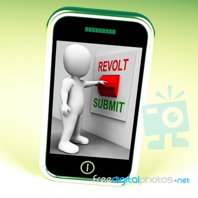 Revolt Submit Switch Shows Revolution Or Submission Stock Image