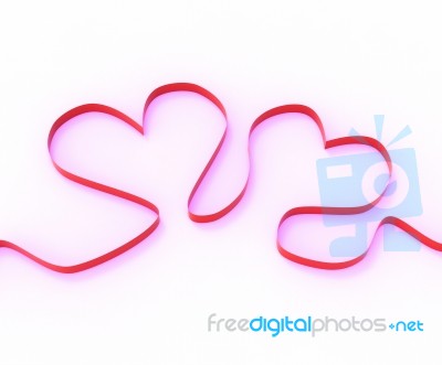 Ribbon Hearts Mean Romantic Anniversary Present Or Affection Gif… Stock Image