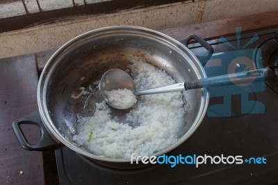 Rice Pot Stock Photo