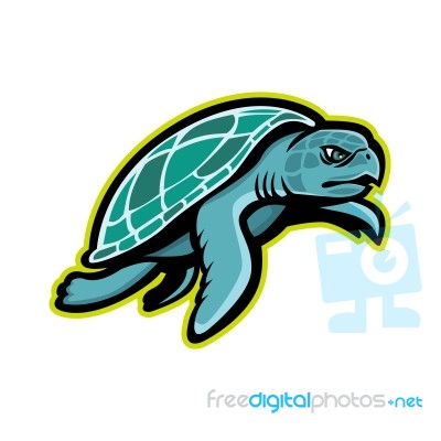Ridley Sea Turtle Mascot Stock Image
