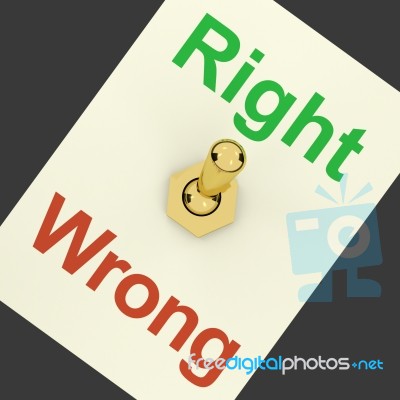 Right And Wrong Switch Stock Image