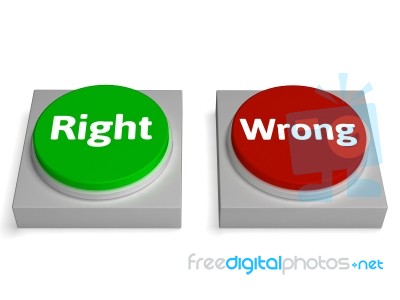 Right Wrong Buttons Show True Or False Stock Image
