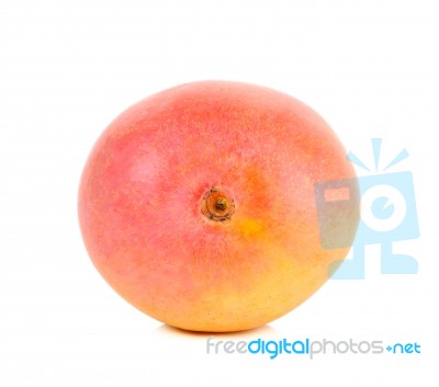 Ripe Mango Isolated On The White Background Stock Photo