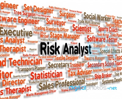 Risk Analyst Meaning Hazard Insecure And Text Stock Image