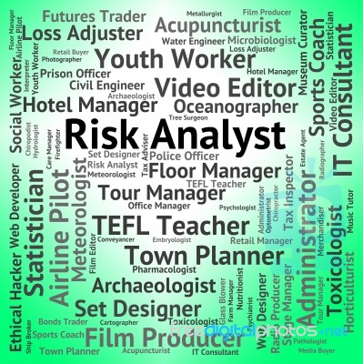Risk Analyst Represents Analysers Position And Analysts Stock Image