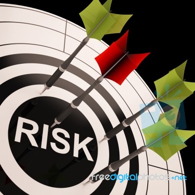 Risk On Dartboard Shows Risky Business Stock Image