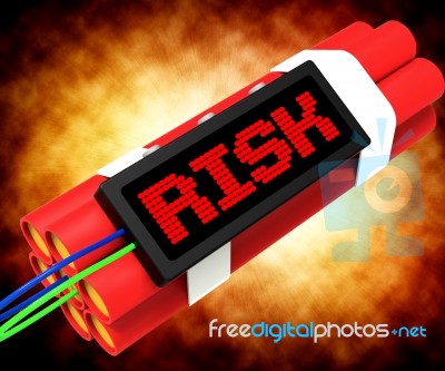 Risk On Dynamite Showing Unstable Situation Or Dangerous Stock Image