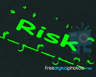 Risk Puzzle Shows Danger And Unsafe Stock Image