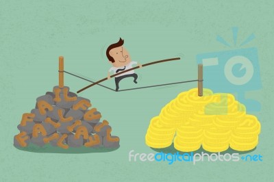 Risks And Challenges In Business To Success Stock Image