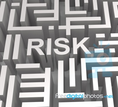 Risky Maze Shows Dangerous Or Risk Stock Image