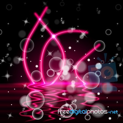 River Neon Represents Bubbles Bright And Light Stock Image