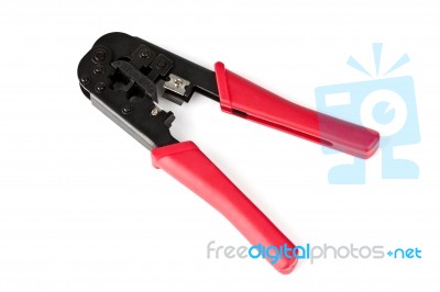 RJ45 Crimping Tool Stock Photo