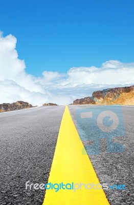 Road And Blue Sky Stock Photo