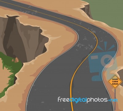 Road And Cliff Stock Image