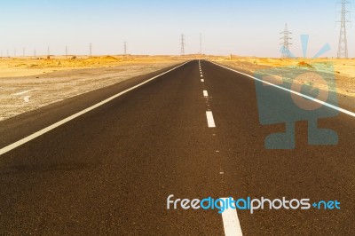 Road In The Eastern Desert Near Asvan Stock Photo Road In The Eastern Desert Near Asvan Stock Photo