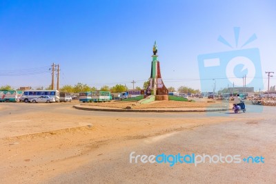 Road Intersection In Sudan Stock Photo