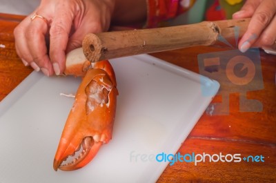 Roasted Crab Stock Photo