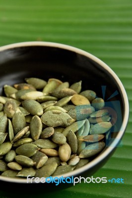 Roasted Pumpkin Kernels Stock Photo